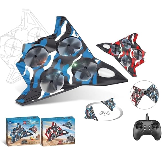 Rechargeable Fighter Jet Style Nano Drone for Kids – Easy-to-Fly RC Quadcopter with 360°